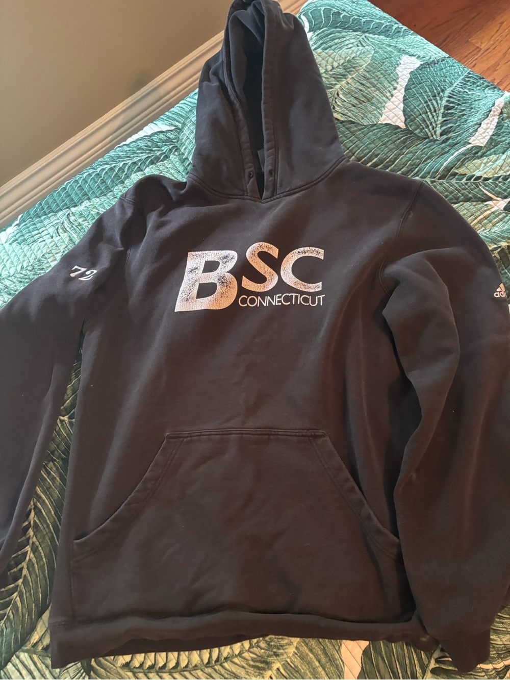 adidas Black Logo Hoodie Tag Detail